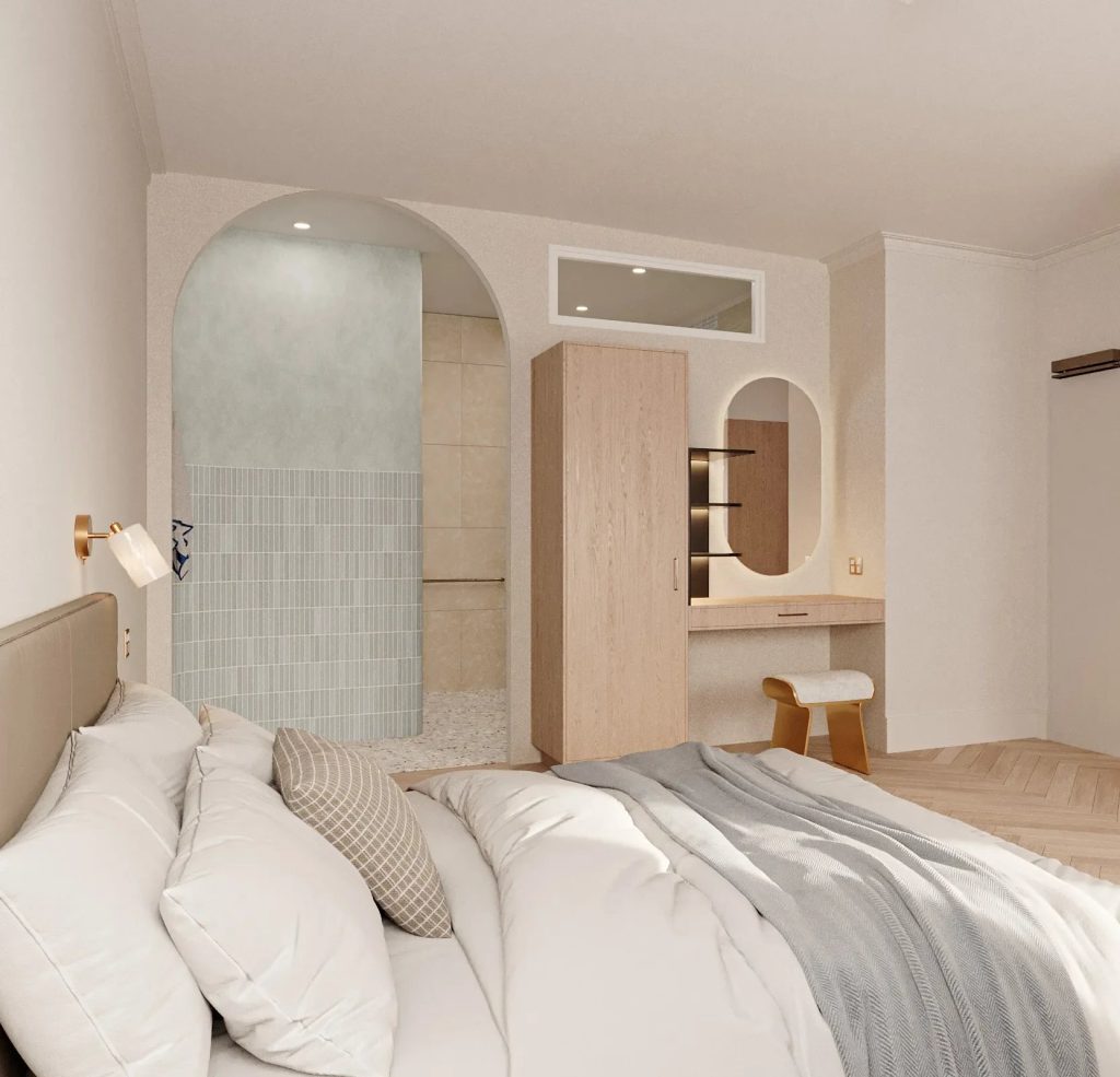 GRACES interior render — open-plan accessible living