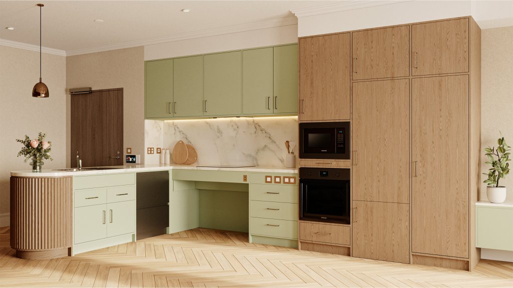 HESTIA — kitchen render, alternate configuration